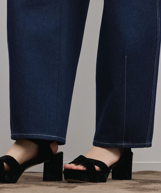 GRACE CONTINENTAL サイド切替バレルパンツ インディゴ