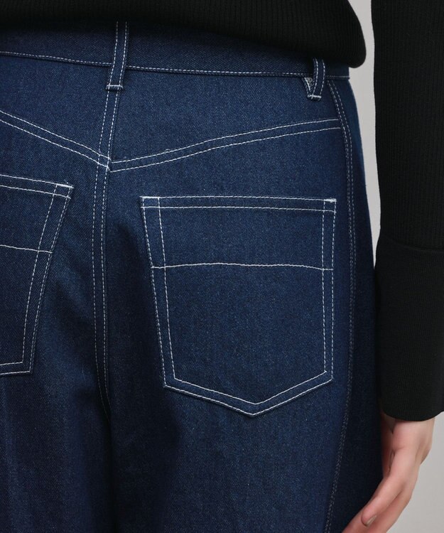 GRACE CONTINENTAL サイド切替バレルパンツ インディゴ