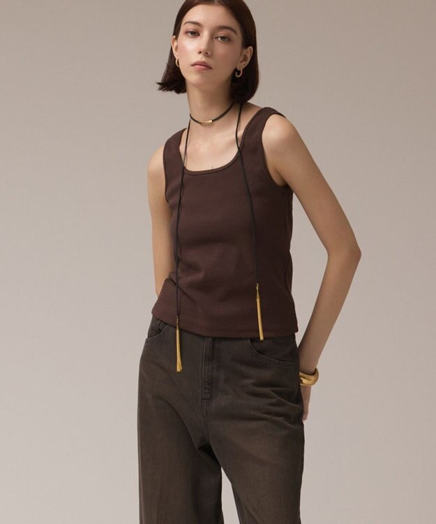 グレースコンチネンタル　テレコベアトップ　ブラック グレースコンチネンタル GRACE CONTINENTAL テレコベアトップ