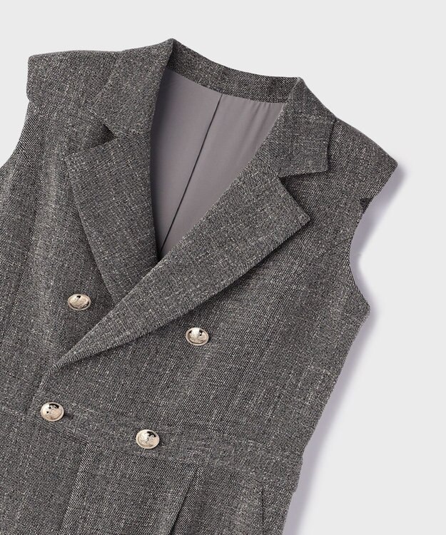 GRACE CONTINENTAL ツイードテーラーサロペット グレー