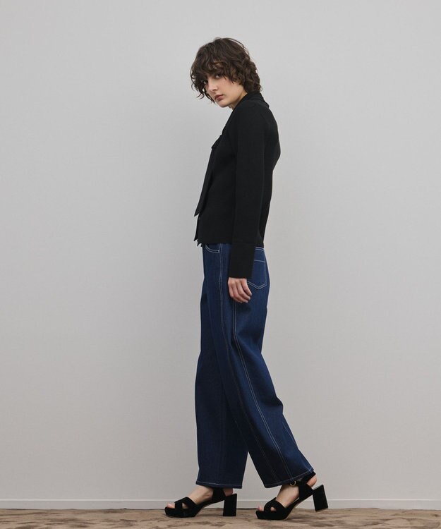 GRACE CONTINENTAL サイド切替バレルパンツ インディゴ