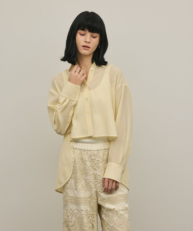 GRACE CONTINENTAL バックフレアシャツ イエロー