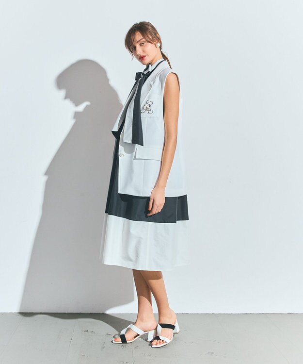 GRACE CONTINENTAL リネンタッチジレジャケット ホワイト