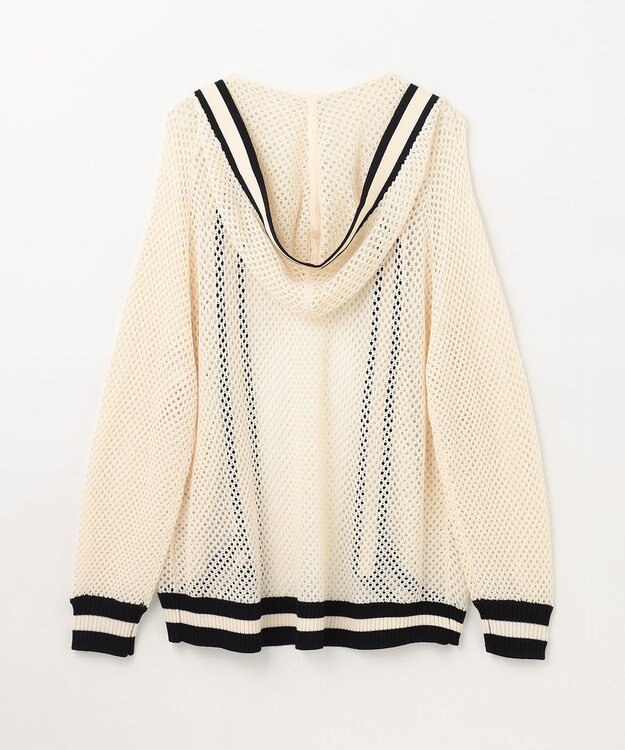 GRACE CONTINENTAL メッシュラインニットフーディ キナリ