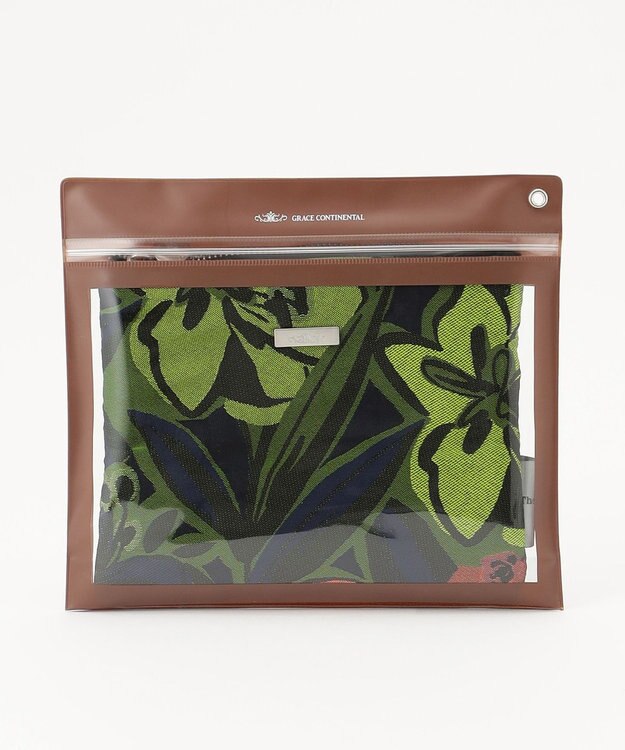 GRACE CONTINENTAL Fabricフラットポーチ ピンク