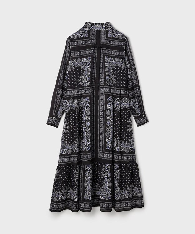 GRACE CONTINENTAL バンダナプリントシャツワンピース ブラック