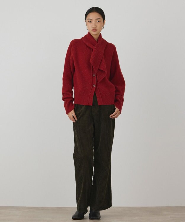GRACE CONTINENTAL ネップニットカーディガン レッド