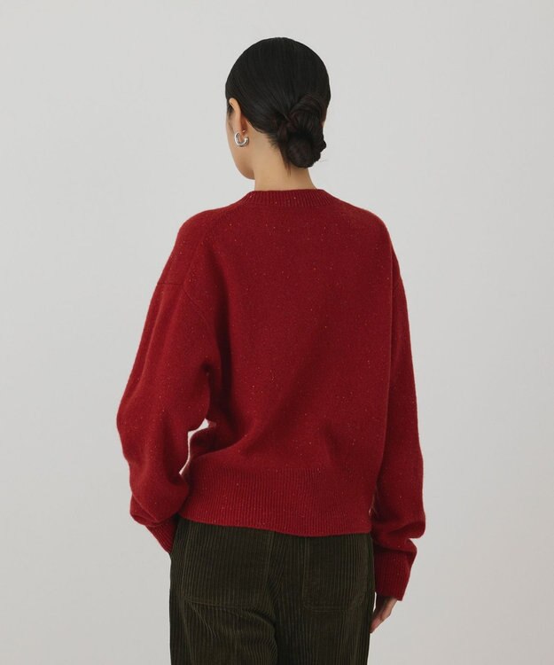 GRACE CONTINENTAL ネップニットカーディガン レッド