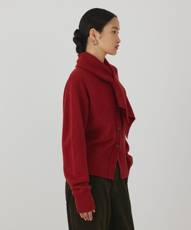 GRACE CONTINENTAL ネップニットカーディガン レッド