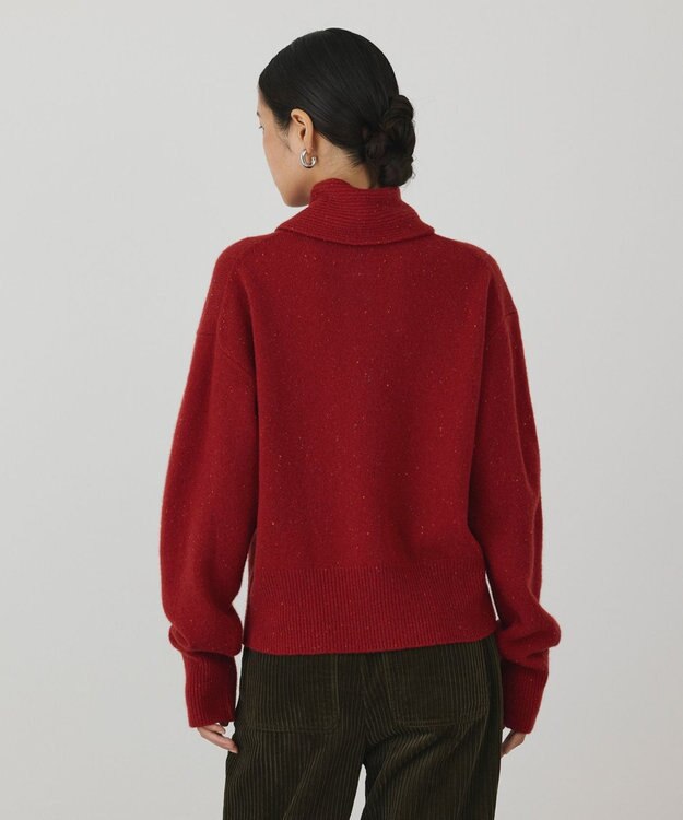 GRACE CONTINENTAL ネップニットカーディガン レッド
