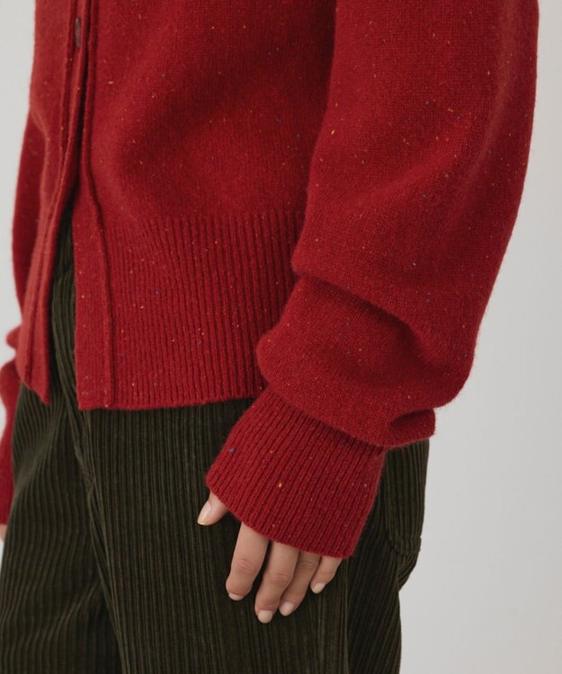 GRACE CONTINENTAL ネップニットカーディガン レッド
