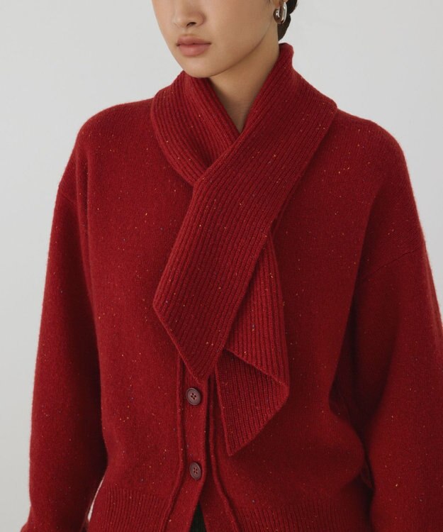 GRACE CONTINENTAL ネップニットカーディガン レッド
