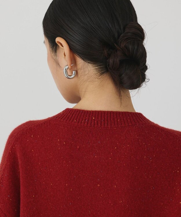 GRACE CONTINENTAL ネップニットカーディガン レッド