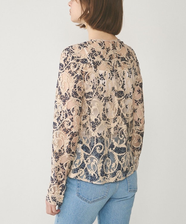 GRACE CONTINENTAL ボウタイ付レースブラウス キナリ