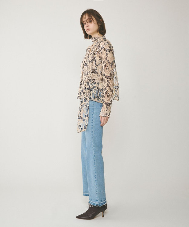 GRACE CONTINENTAL ボウタイ付レースブラウス キナリ