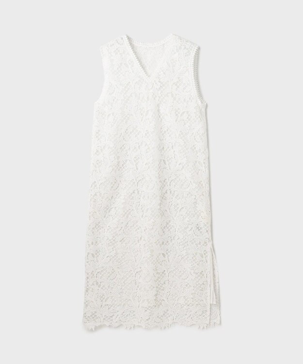 GRACE CONTINENTAL ケミカルレースストレートトップ ホワイト