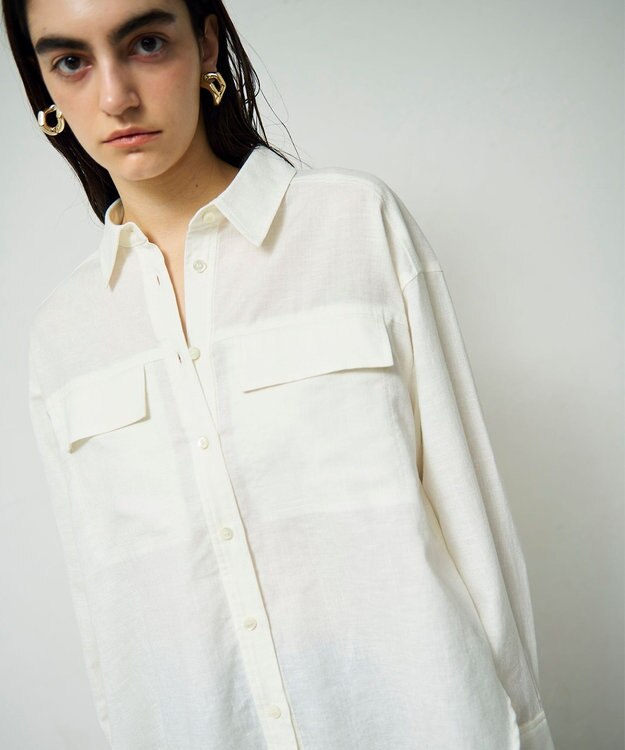 GRACE CONTINENTAL トリアセリネンオーバーシャツ ホワイト
