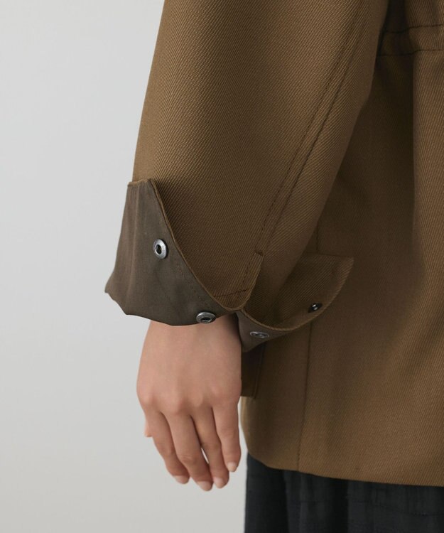 GRACE CONTINENTAL レザー衿ハンティングジャケット カーキ