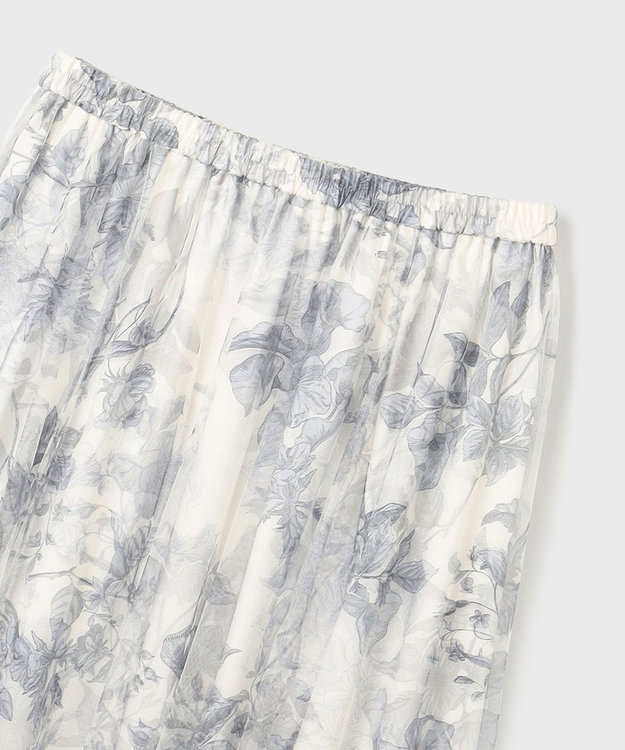 GRACE CONTINENTAL シャドーフラワープリントスカート グレー