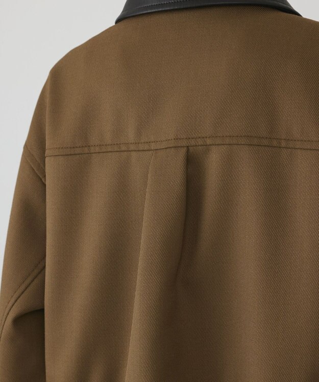 GRACE CONTINENTAL レザー衿ハンティングジャケット カーキ