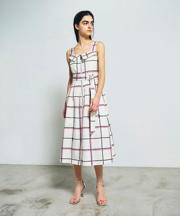 GRACE CONTINENTAL ロープチェックワンピース キナリ