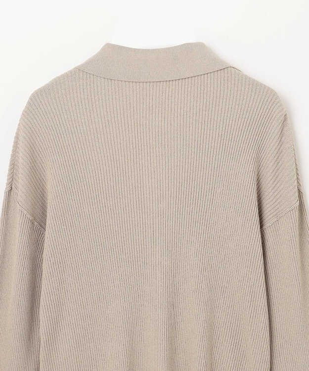 GRACE CONTINENTAL スラブリブシャツニットトップ ベージュ
