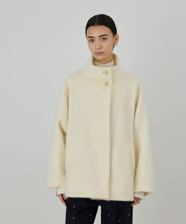 GRACE CONTINENTAL モヘヤシャギーショートコート キナリ