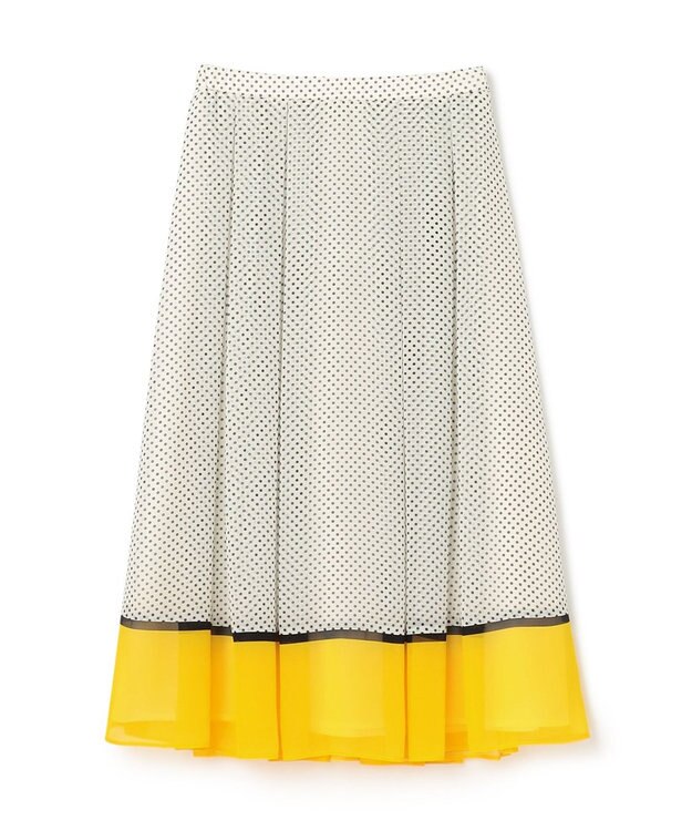 GRACE CONTINENTAL ドットBOXタックスカート ホワイト