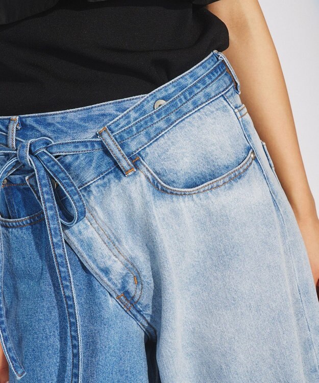 GRACE CONTINENTAL ワイドデニムパンツ バイカラー