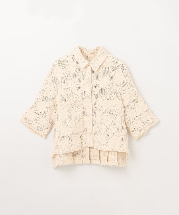 GRACE CONTINENTAL バックタックレースシャツ キナリ