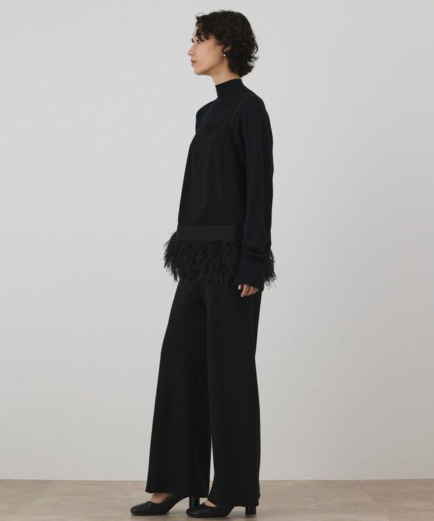 GRACE CONTINENTAL フェザーヘムキャミトップ ブラック