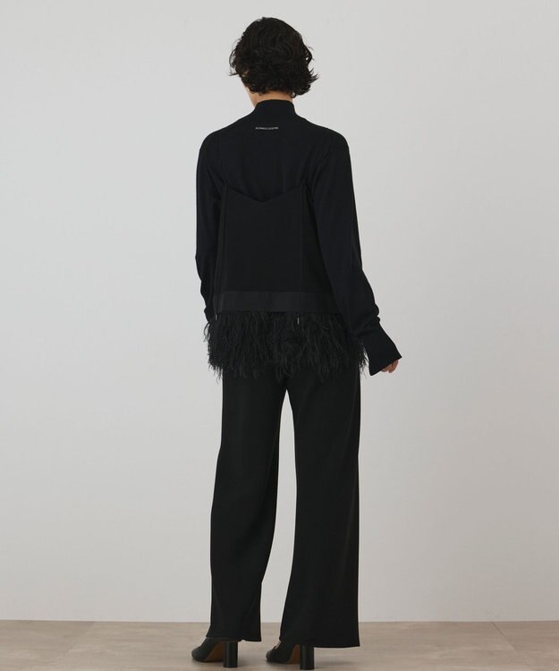 GRACE CONTINENTAL フェザーヘムキャミトップ ブラック