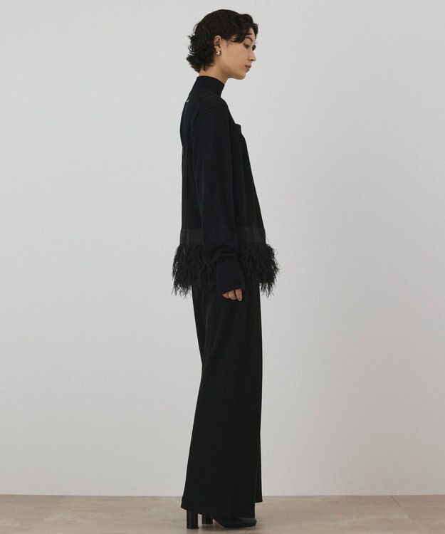 GRACE CONTINENTAL フェザーヘムキャミトップ ブラック