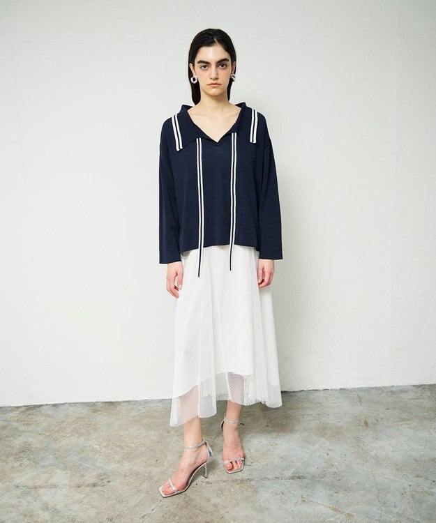 GRACE CONTINENTAL マリンボウタイニット ネイビー