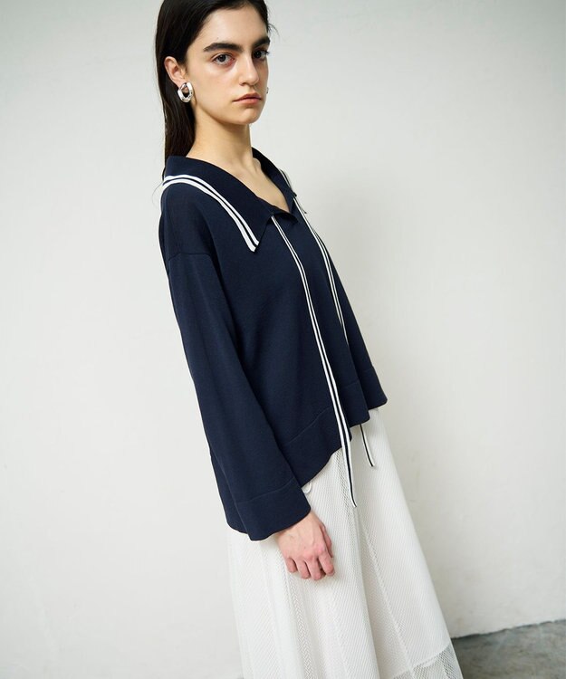 GRACE CONTINENTAL マリンボウタイニット ネイビー