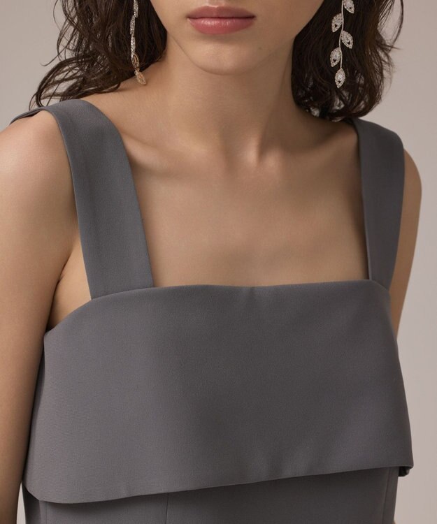 GRACE CONTINENTAL フリルケープサロペット グレー