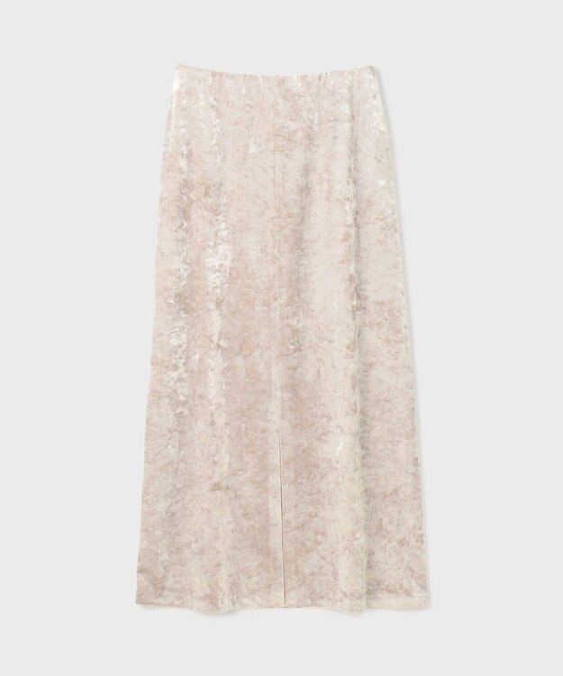 GRACE CONTINENTAL クラッシュベロアロングスカート ベージュ