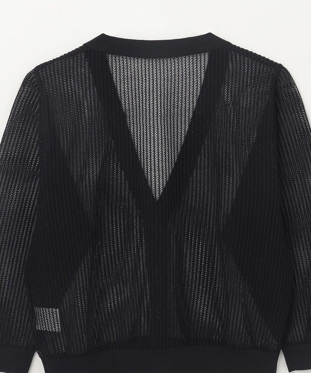 GRACE CONTINENTAL メッシュニットカーディガン ブラック