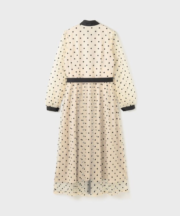 GRACE CONTINENTAL ビーズ刺繍ドットドレス キナリ