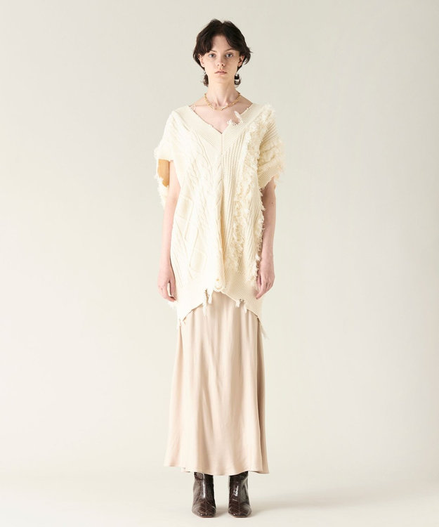 GRACE CONTINENTAL クラッシュニットトップ キナリ