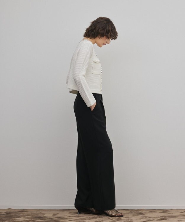 GRACE CONTINENTAL ブレードツイードニットジャケット ホワイト