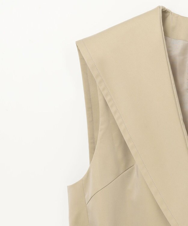 GRACE CONTINENTAL セーラーカラーサテンベスト ベージュ