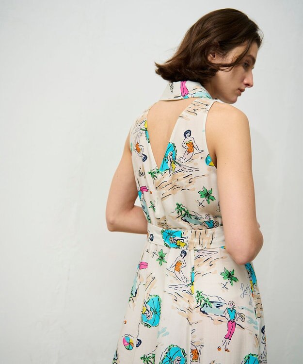 GRACE CONTINENTAL バックコンシャスプリントワンピース キナリ