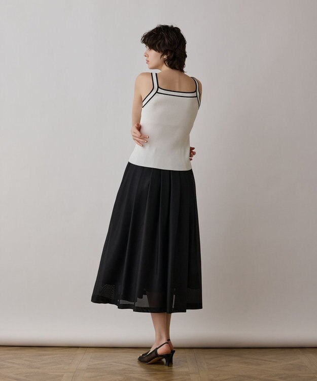 GRACE CONTINENTAL バイカラーリブニットトップ ホワイト