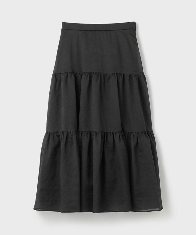 GRACE CONTINENTAL オーガンティアードスカート ブラック