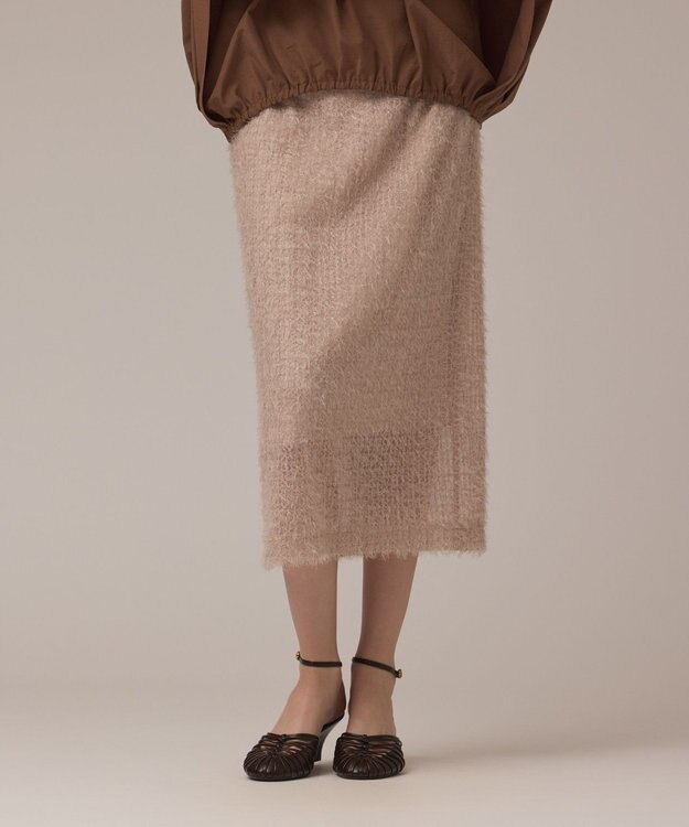 GRACE CONTINENTAL チュールタイトスカート ベージュ