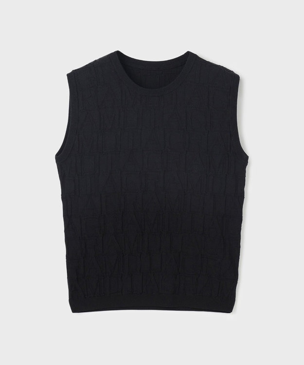 GRACE CONTINENTAL モノグラムニットトップ ブラック