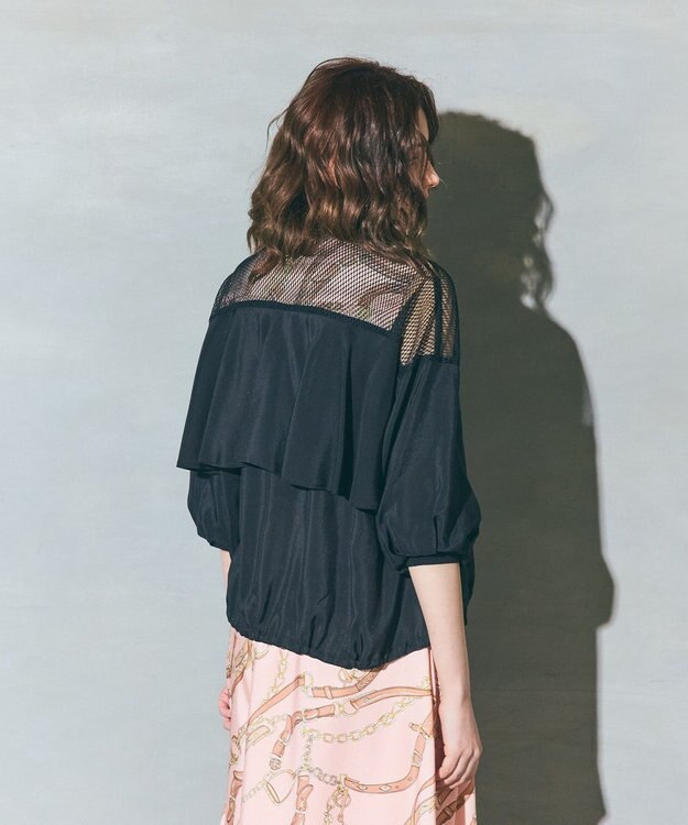 GRACE CONTINENTAL メッシュコンビシアーブルゾン ブラック