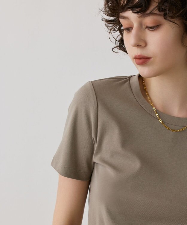 GRACE CONTINENTAL コンパクト天竺トップ カーキ