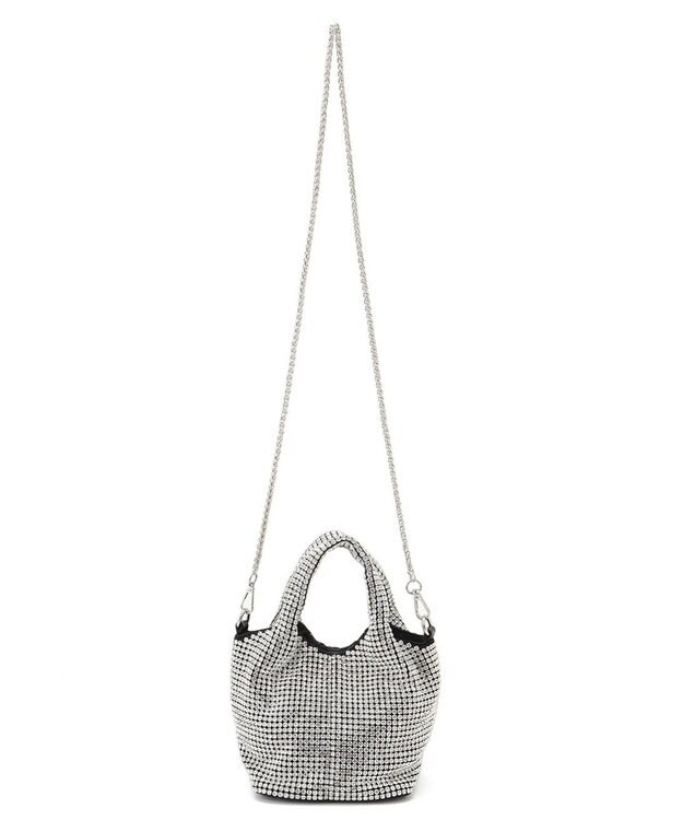 GRACE CONTINENTAL ラインストーンバッグ シルバー